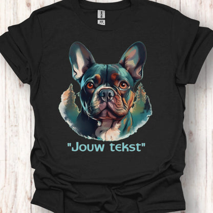 Franse bulldog "jouw tekst" T‑shirt