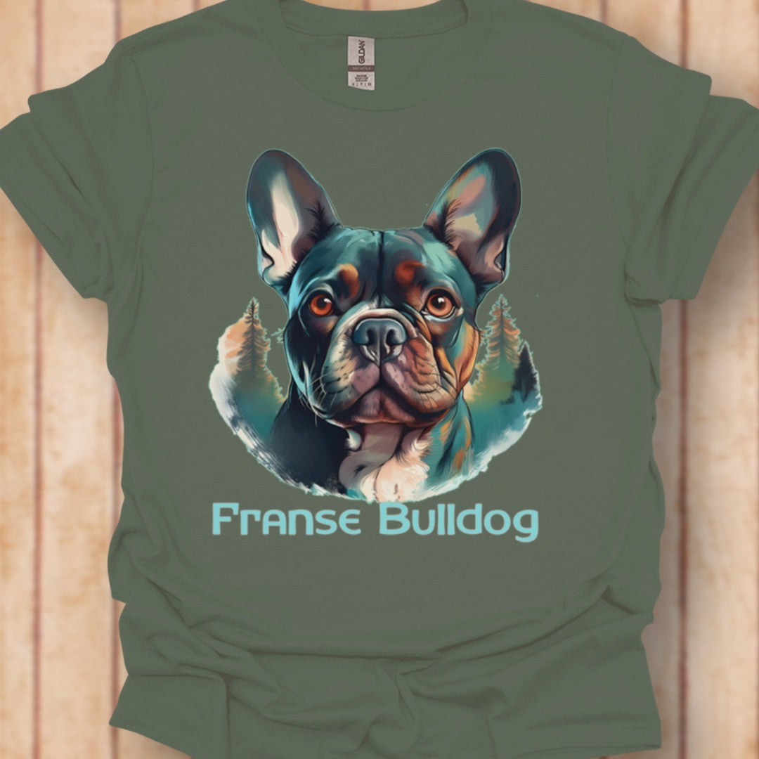 Franse Bulldog met rasnaam T‑shirt