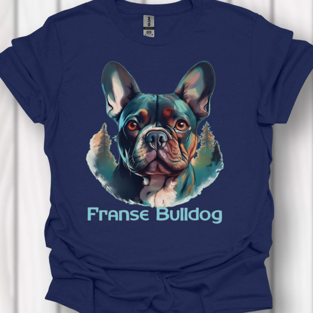 Franse Bulldog met rasnaam T‑shirt