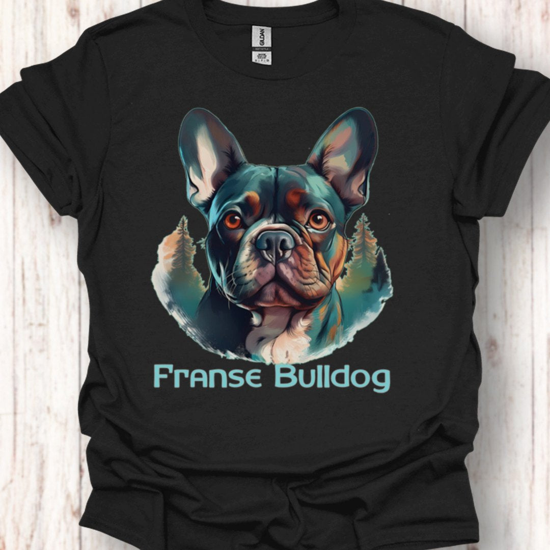 Franse Bulldog met rasnaam T‑shirt