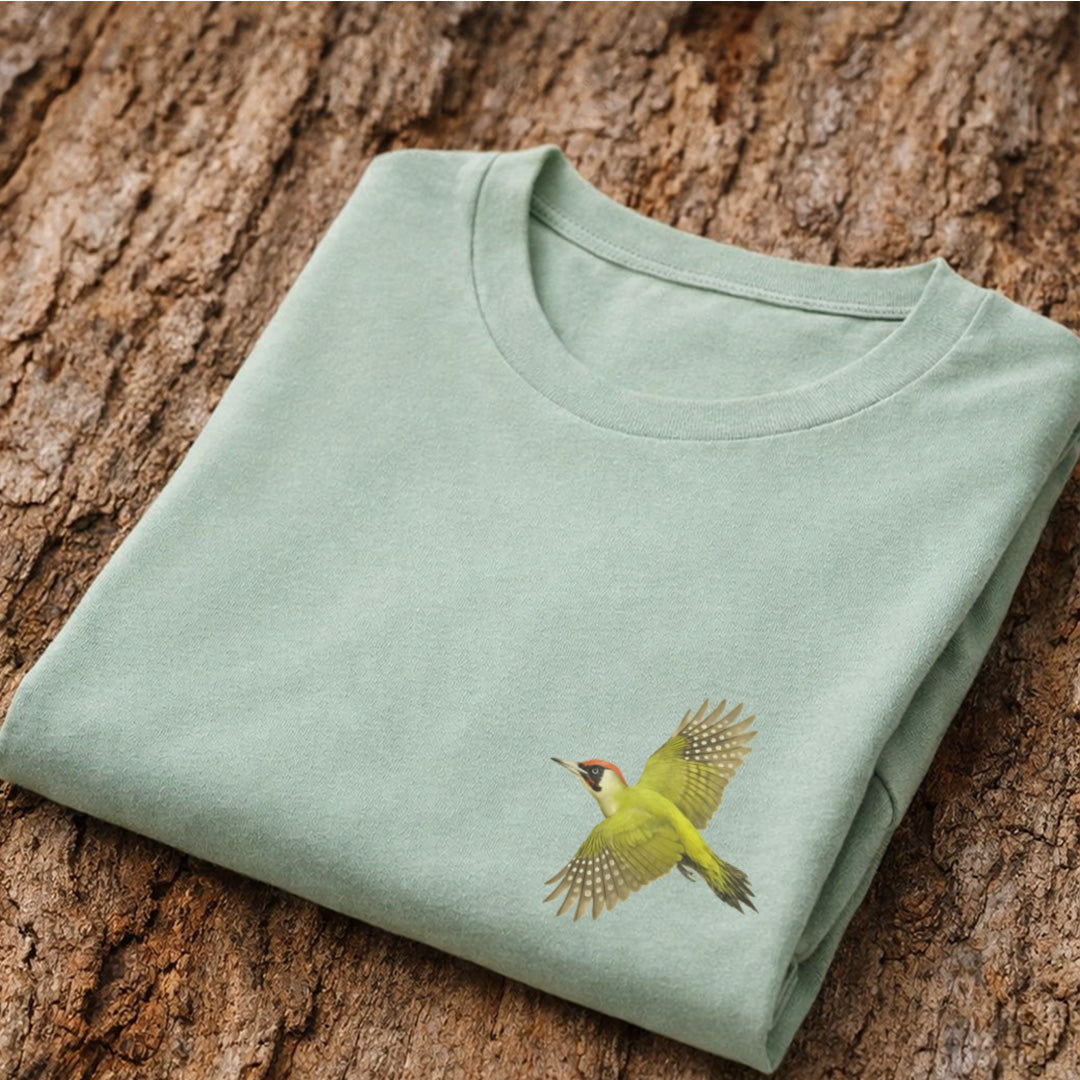 Groene Specht vliegend T-shirt