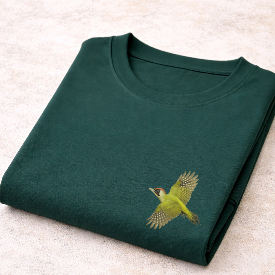 Groene Specht vliegend T-shirt