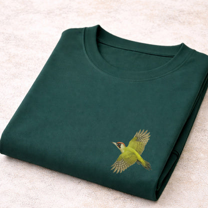 Groene Specht vliegend T-shirt