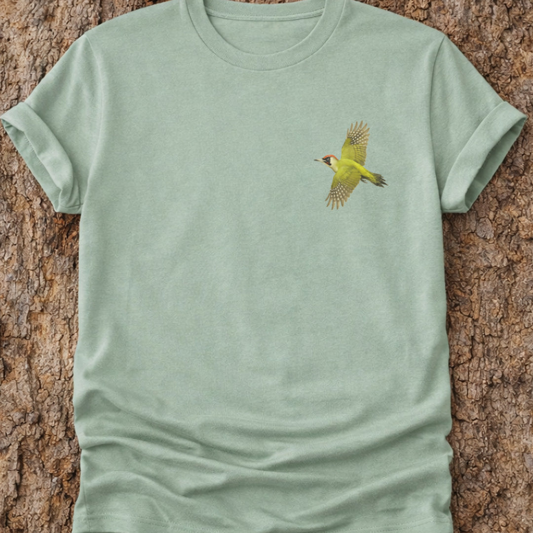 Groene Specht vliegend T-shirt