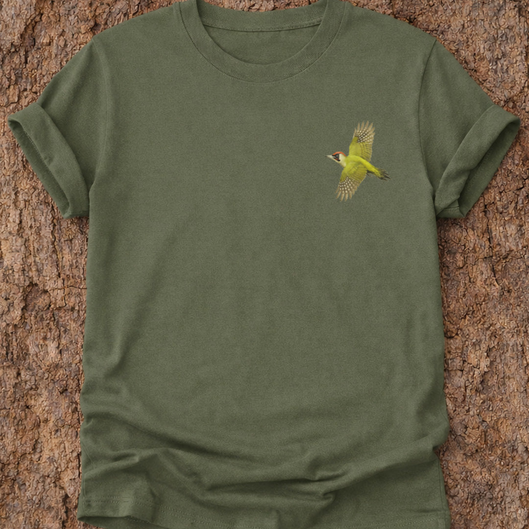 Groene Specht vliegend T-shirt