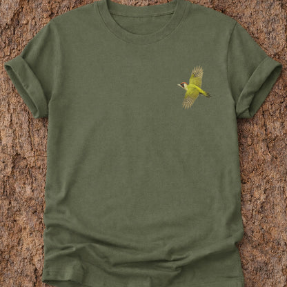 Groene Specht vliegend T-shirt