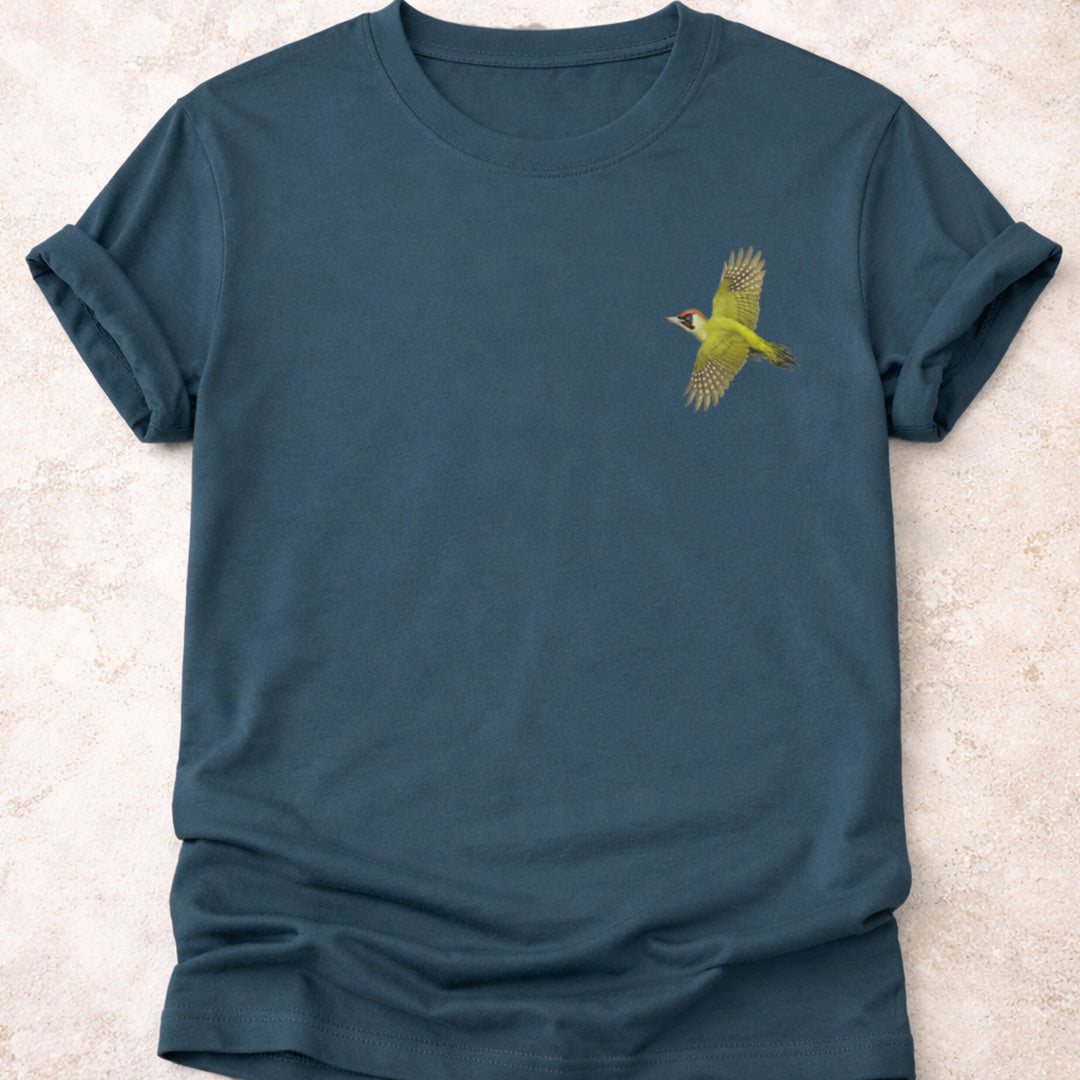 Groene Specht vliegend T-shirt