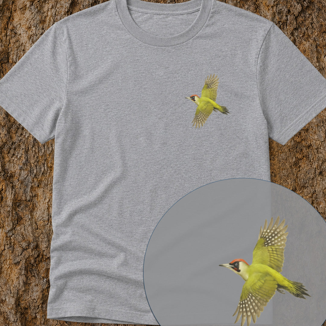 Groene Specht vliegend Bio T-shirt