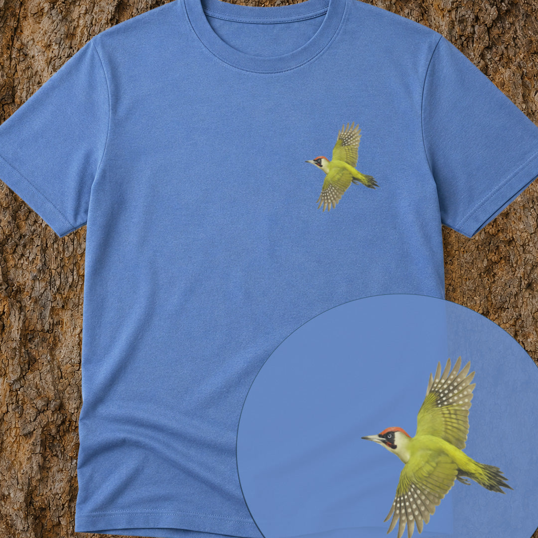 Groene Specht vliegend Bio T-shirt