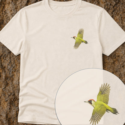 Groene Specht vliegend Bio T-shirt