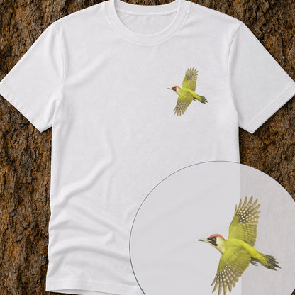 Groene Specht vliegend Bio T-shirt
