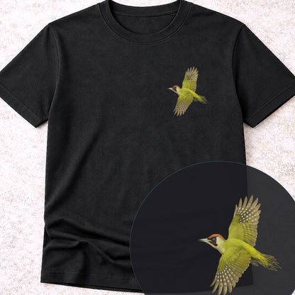 Groene Specht vliegend Bio T-shirt