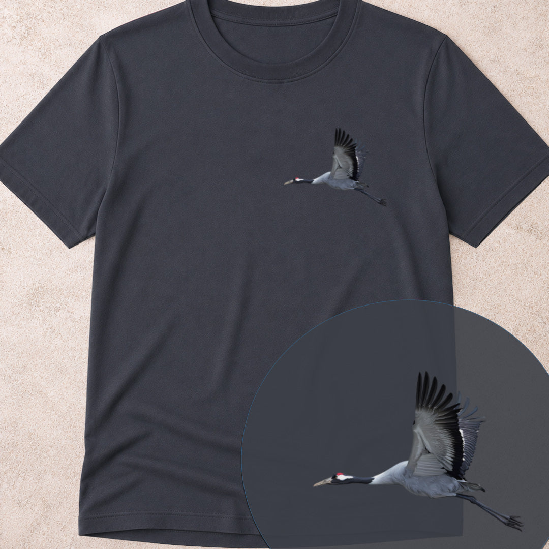 T-shirt Grue cendrée