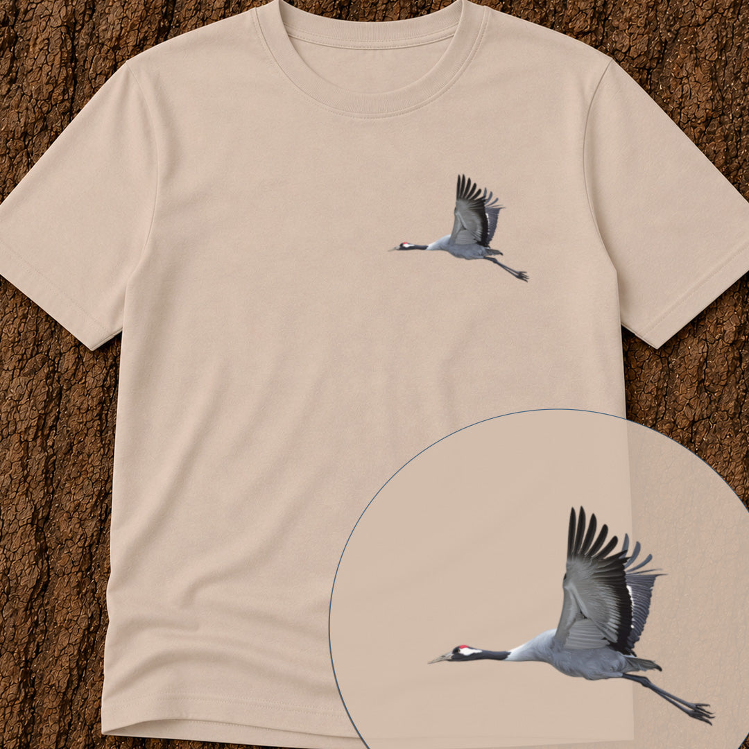 T-shirt Grue cendrée