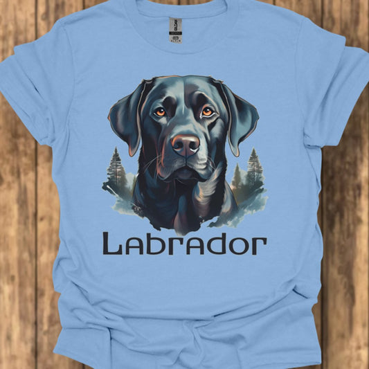Labrador (zwart) met rasnaam T‑shirt