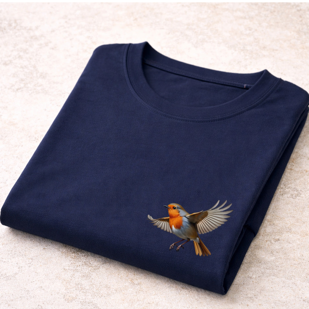 Roodborstje vliegend T-shirt