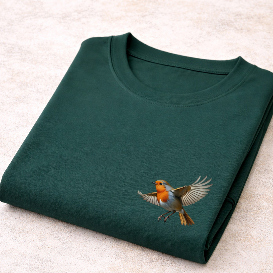 Roodborstje vliegend T-shirt