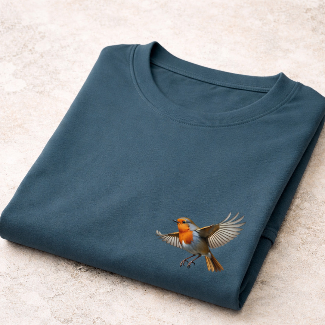 Roodborstje vliegend T-shirt