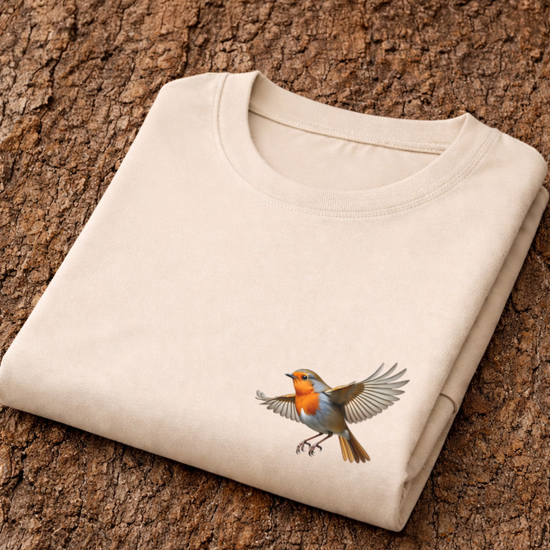 Roodborstje vliegend T-shirt