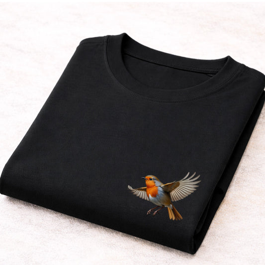 Roodborstje vliegend T-shirt