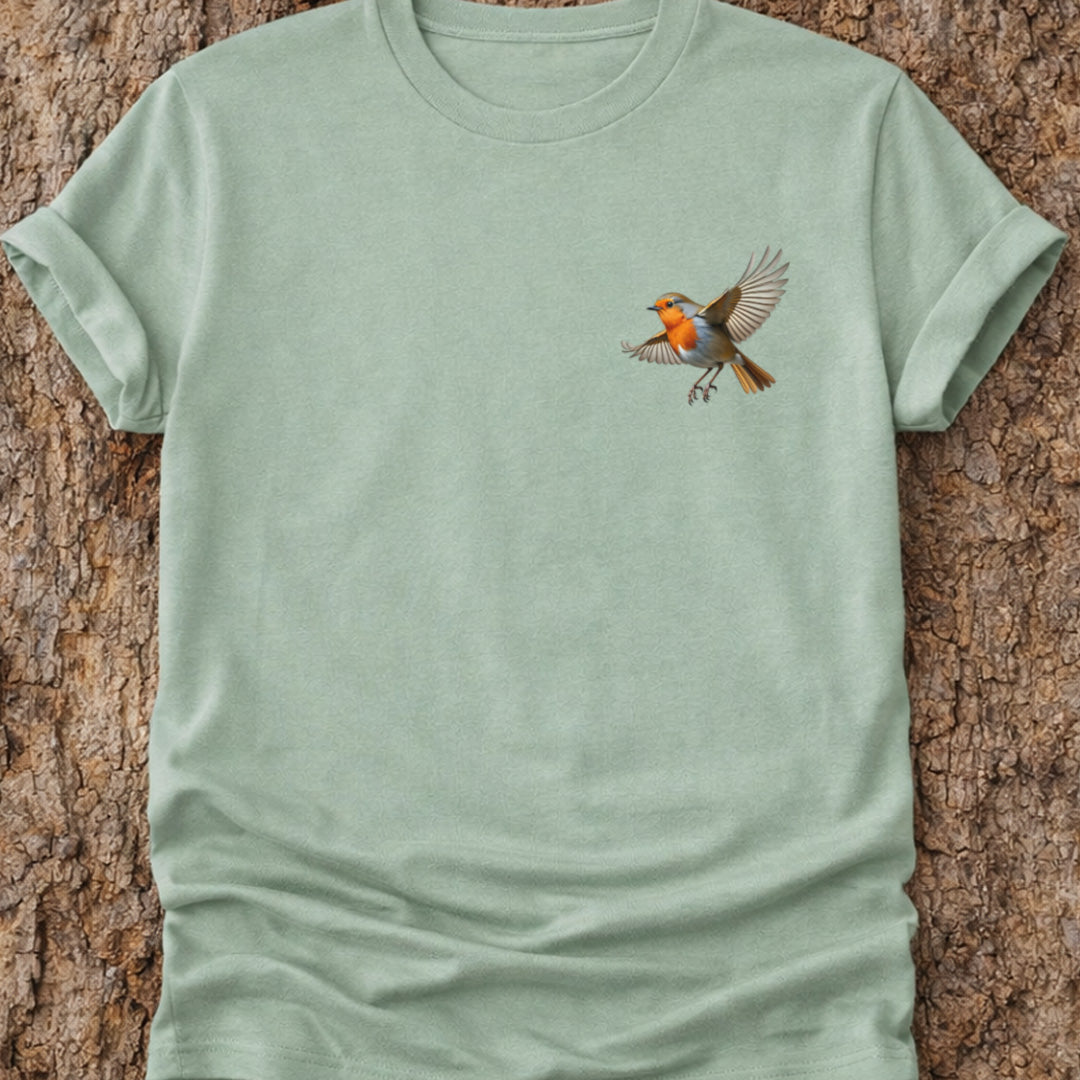 Roodborstje vliegend T-shirt