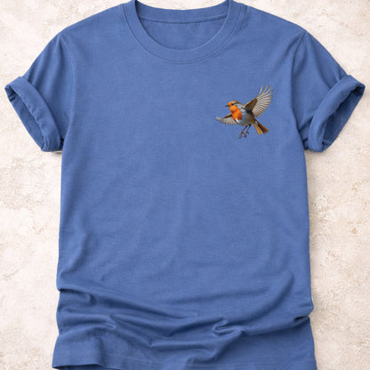 Roodborstje vliegend T-shirt