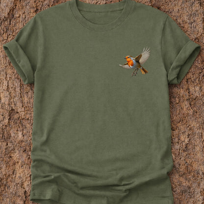 Roodborstje vliegend T-shirt