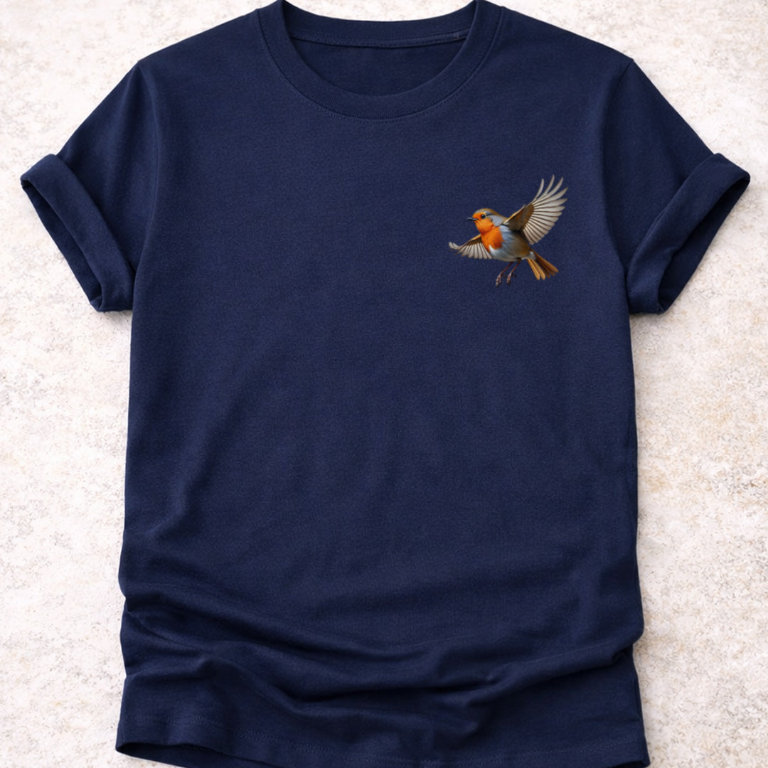 Roodborstje vliegend T-shirt