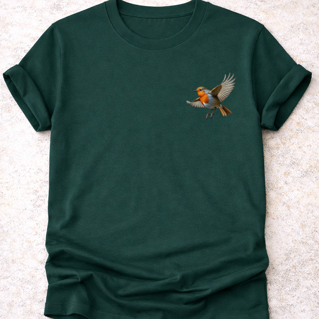 Roodborstje vliegend T-shirt