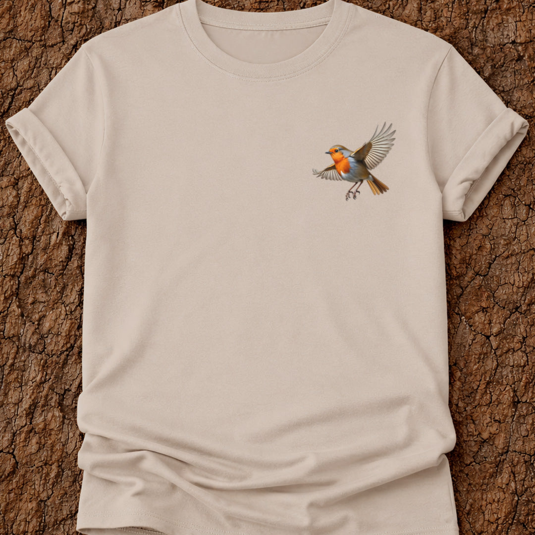 Roodborstje vliegend T-shirt