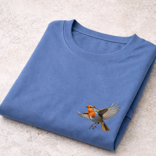 Roodborstje vliegend T-shirt
