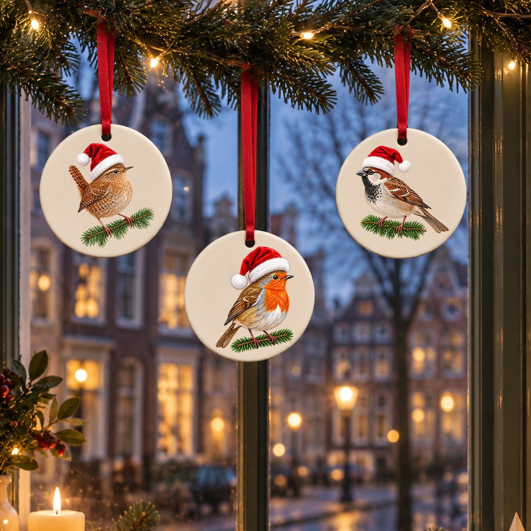 Set van 3 kersthangers – Vogeltjes