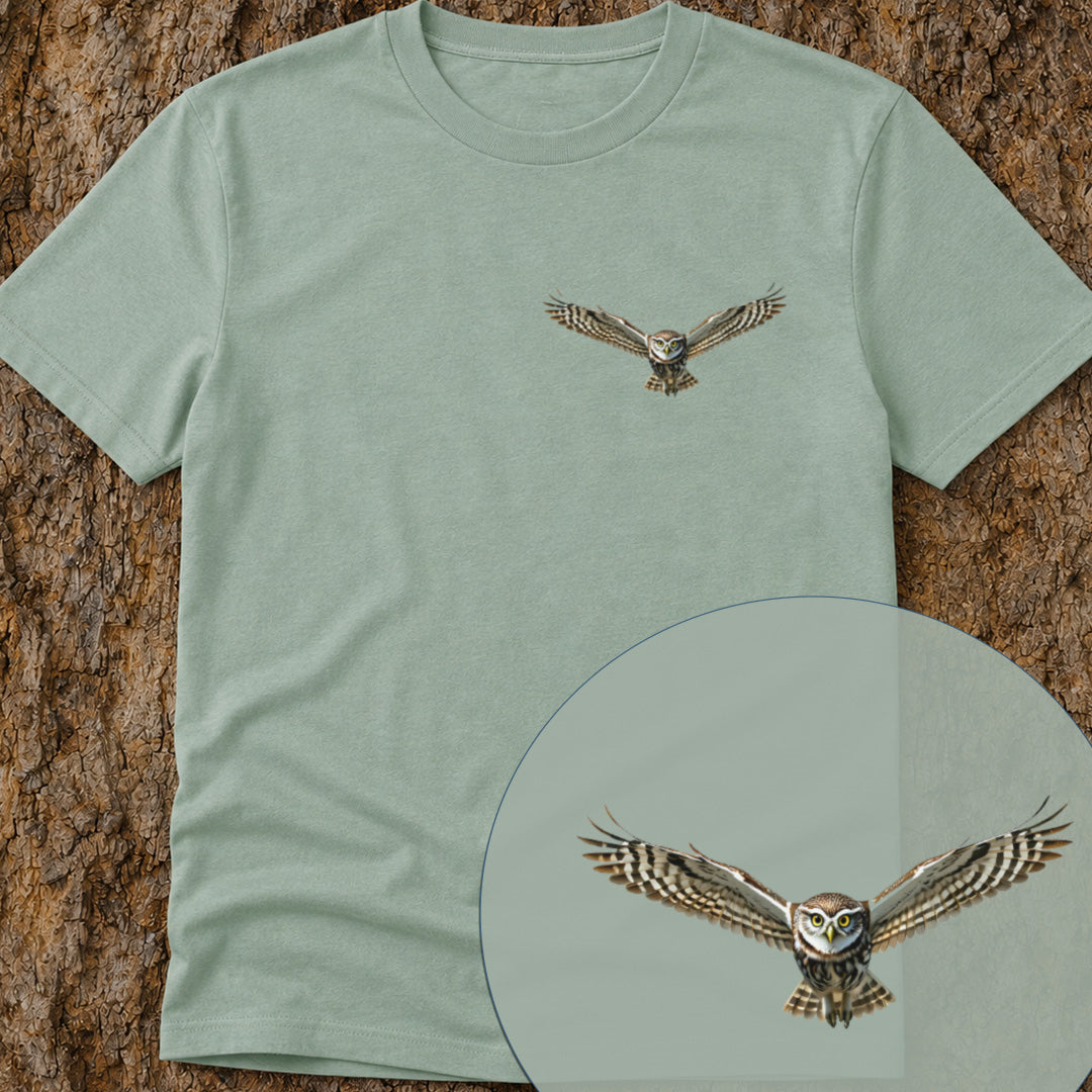 T-shirt premium Chevêche d'Athéna planant