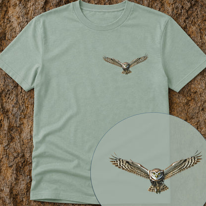 T-shirt premium Chevêche d'Athéna planant