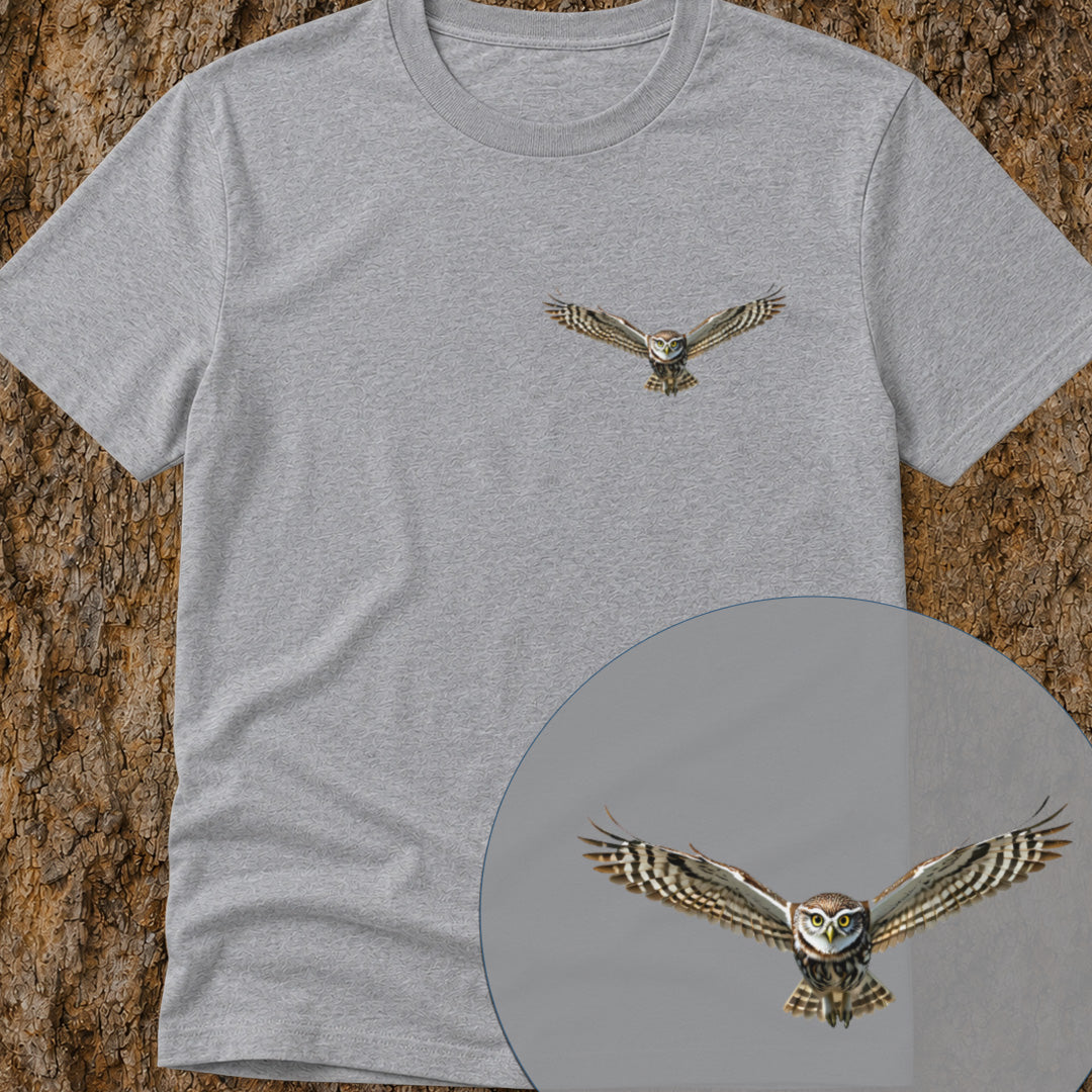 T-shirt premium Chevêche d'Athéna planant