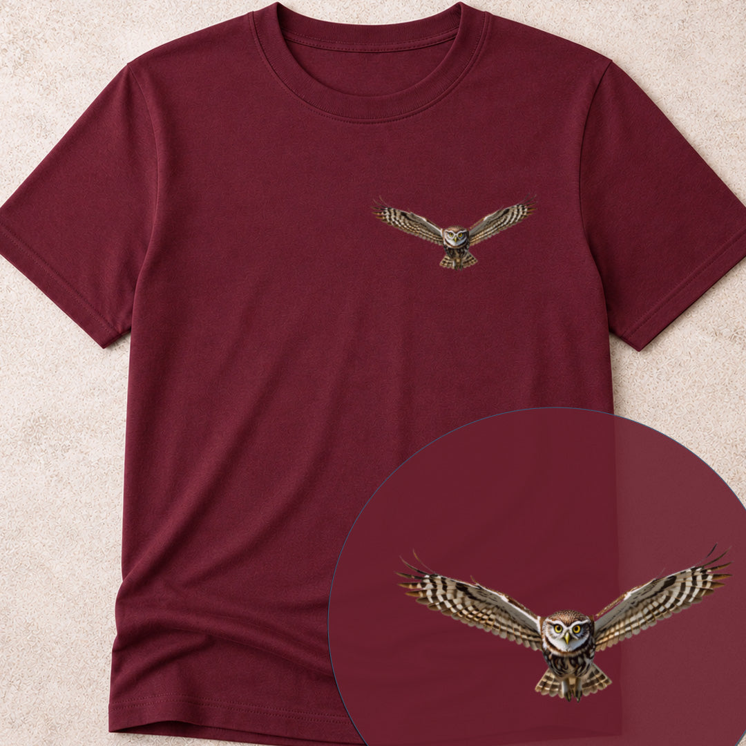 T-shirt premium Chevêche d'Athéna planant