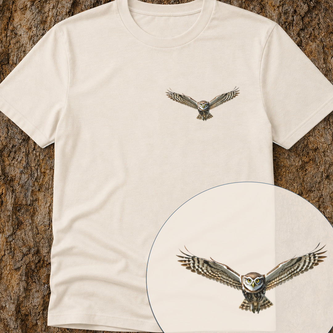 T-shirt premium Chevêche d'Athéna planant