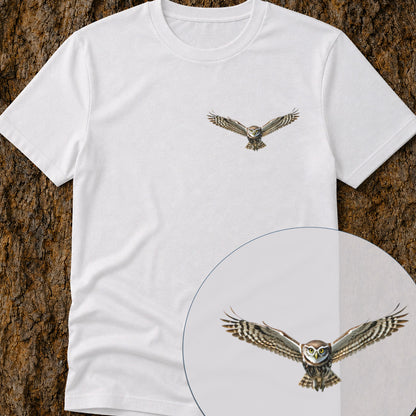 T-shirt premium Chevêche d'Athéna planant