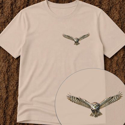T-shirt premium Chevêche d'Athéna planant