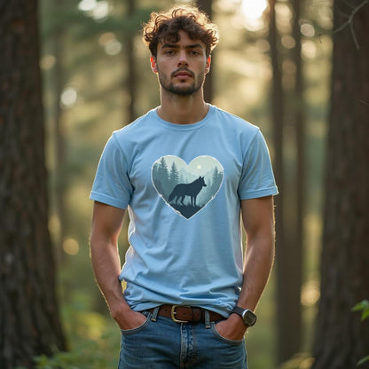 Wolf hartvorm trendy T-shirt
